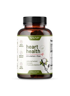 SNAP SUPPLEMENTS Heart Health Support, Formulated to Promote Healthy Blood Flow Naturally, Support Healthy Blood Circulation & Oxidative Stress, Olive Leaf Extract, Turmeric & Other Vitamins, 90 Count  - Image 1