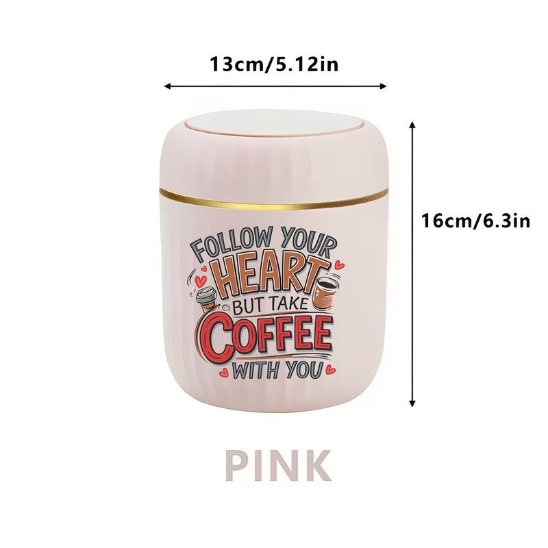 Pink Plastic Mini Cylindrical Trash Can Space Efficient Desktop Waste Bin for Home Office - Image 5
