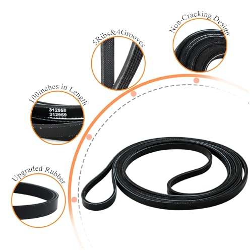 Blutoget Update WPY312959 (Y312959 312959) Dryer Belt by Blutoget - Fit for Whirlpool, May-tag Dryers- WPY312959VP maytag Dryer Belt Replace 3-12959, 3-14774, LB234, PS11757542, 6-3129590, 314774, 314774 WPY - Image 2
