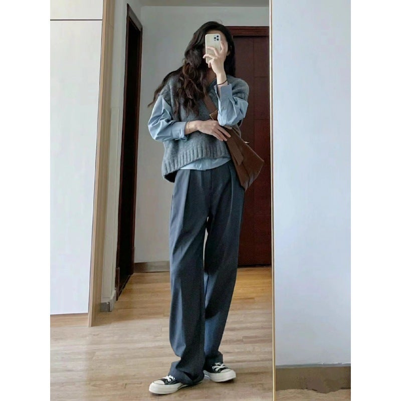 Autumn Skirt Womens 2023 New Early Autumn Wear suit Academy Style Shirt Vest Autumn Wear with a Complete Set Shirt