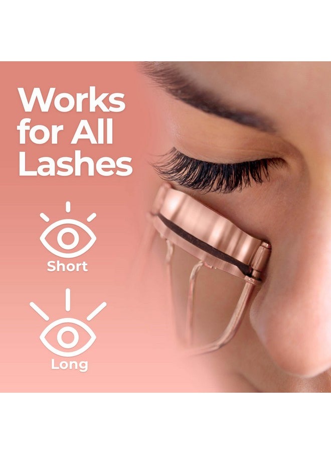 BASIC CONCEPTS - Eyelash Curlers Kit (Rose Gold) Premium Lash Curler For Perfect Lashes Universal Eye Lash Curler With 5 Eyelash Curler Refills Eyelash Curler For Women Rizador De Pestañas (Box Colors Vary) - Image 1