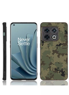 TPU Protection and Hybrid Rigid Clear Back Cover Case Dark Camouflage  for OnePlus 10 Pro