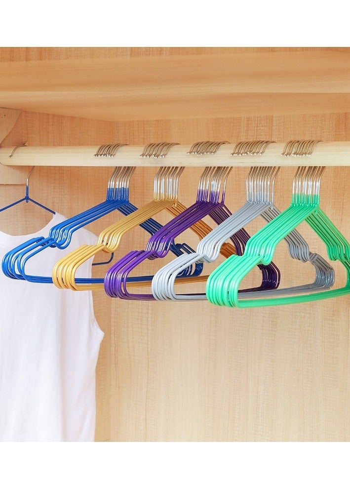 10pcs Metal Anti Slip Clothes Hanger Clothes Drying Hanger Silver Gray - Image 2