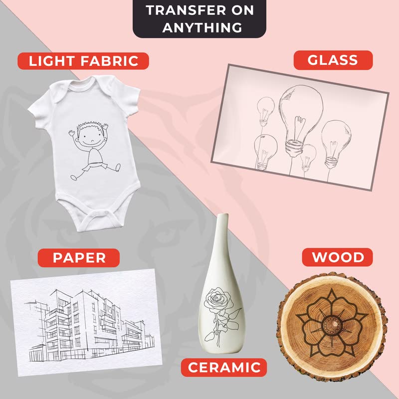 Raimarket 200 Sheets Black Carbon Paper for Tracing On Fabric | Carbon Paper for Tracing on Wood & Canvas, Tracing Paper for Drawing Sewing Patterns, 5 Stylus, A4 Size (9 X 13) Graphite Transfer Paper - Image 3