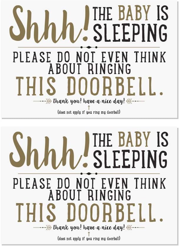 Artisan Owl Shhh The Baby is Sleeping Door Magnet  4x6 All Weather Made in The USA Magnet Sign 2 Magnets