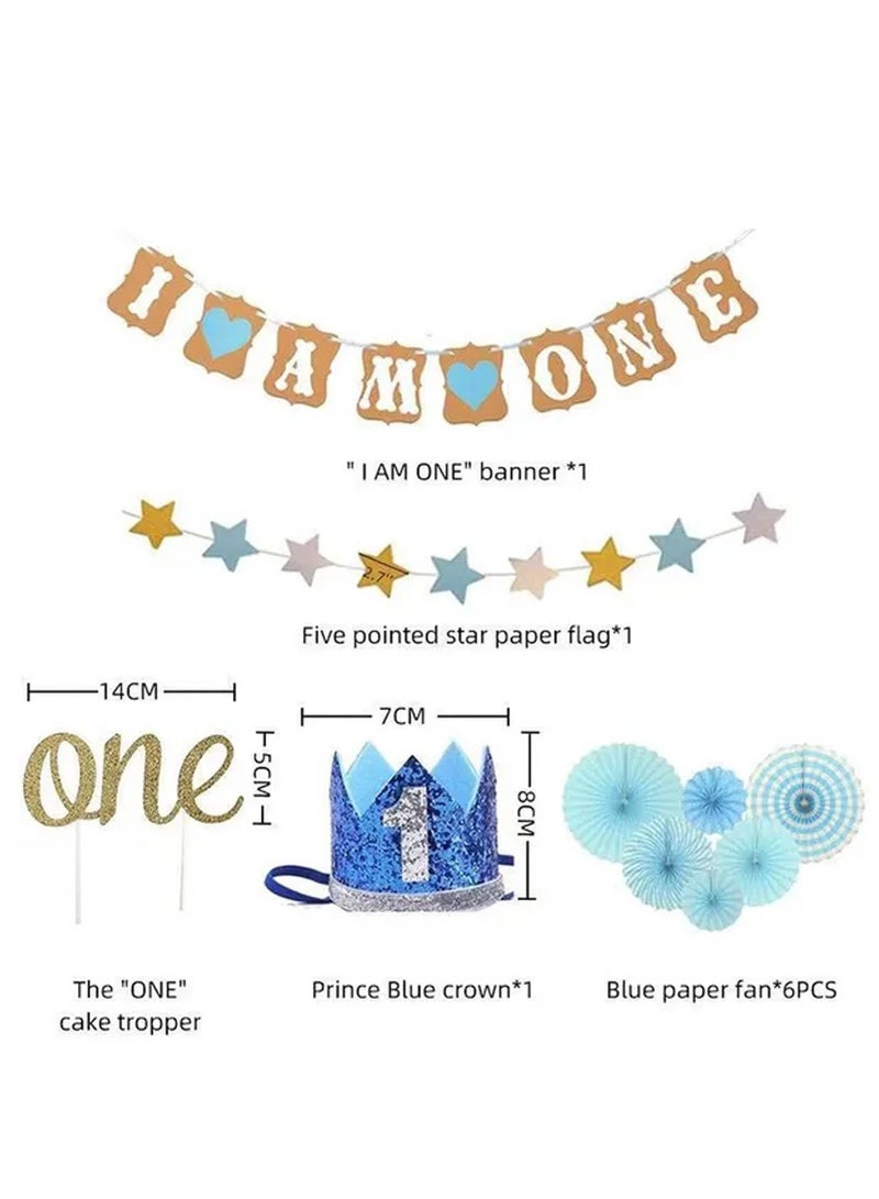 Brain Giggles Boy First Birthday Decoration Kit 10pcs - Image 2