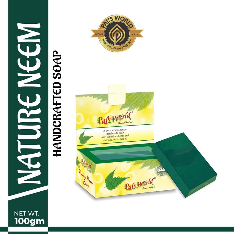 Pal's World Pals World Handmade Purifying Neem Soap For Acne Pimples And Rashes With Luxurious Herbs  Authentic Essential Oil For All Skin Types For Women Men Nature Neem Soap 75 gm Each Pack of 28 - Image 3