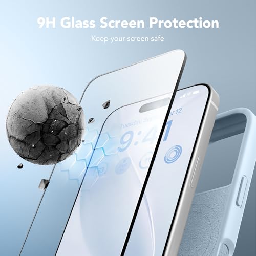 GONEZ Magnetic for iPhone 16 Pro Max Case, Compatible with MagSafe, Liquid Silicone Case, with Screen Protector + Camera Protector, Full Body Protective Shockproof Phone Cover 6.9", Blue - Image 5