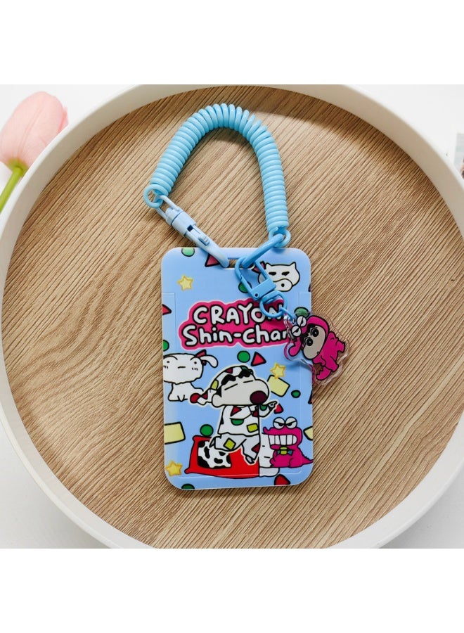 NIBEMINENT 1 - Piece Cartoon Crayons Kpop Photo Card Holder Pendant Key Chain ID Badge Holder ID Card Holder Photo Card Protector for School ID Office ID Access Card for Women Girls