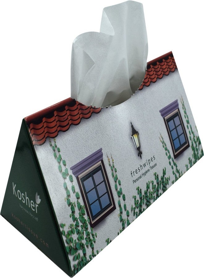 Kosher Castle Pyramid Facial Tissue Box, Pack of 5, 2 Ply, 50 Pulls Each - Image 1