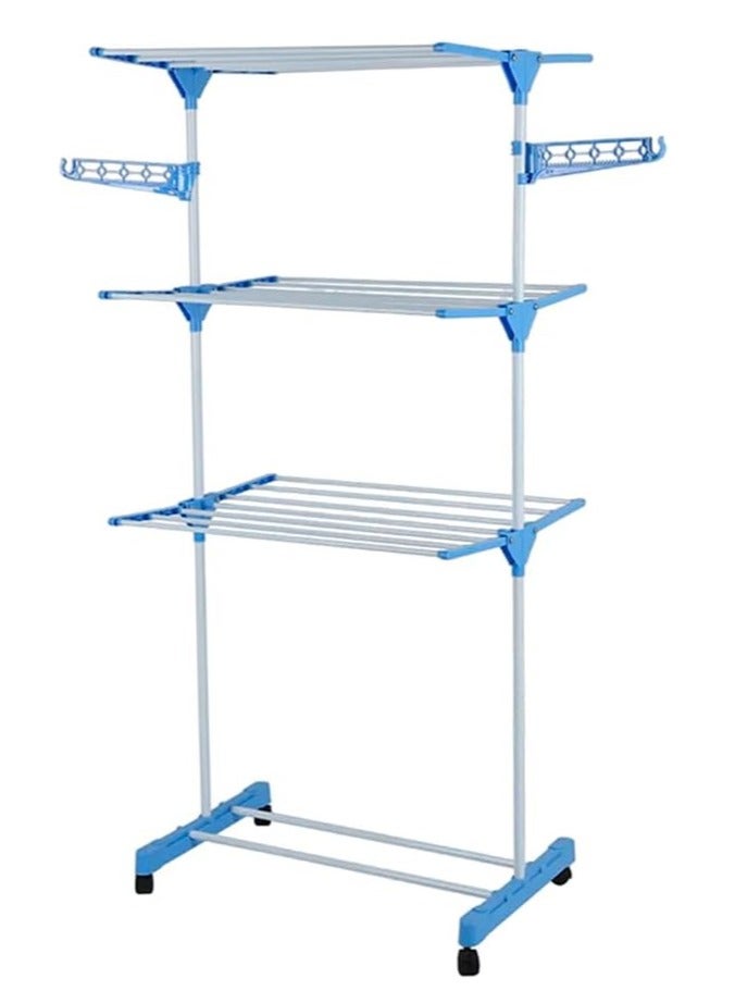 Foldable Vertical Floor Clothesline 3 Floors with Wheels and Lock - Image 1