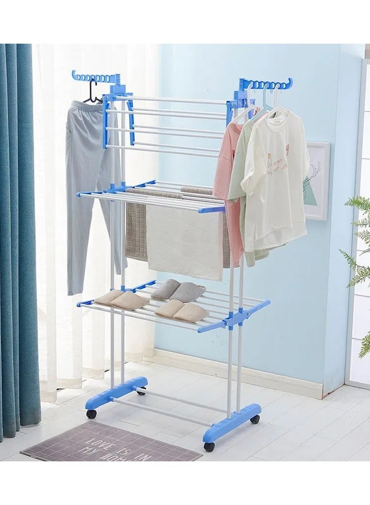 Foldable Vertical Floor Clothesline 3 Floors with Wheels and Lock - Image 4