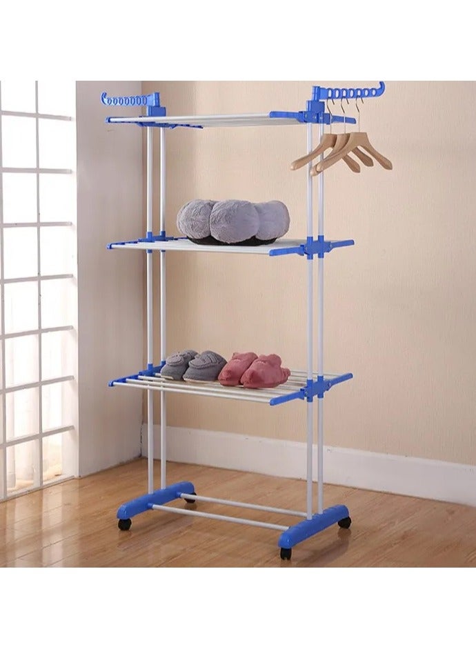 Foldable Vertical Floor Clothesline 3 Floors with Wheels and Lock - Image 5
