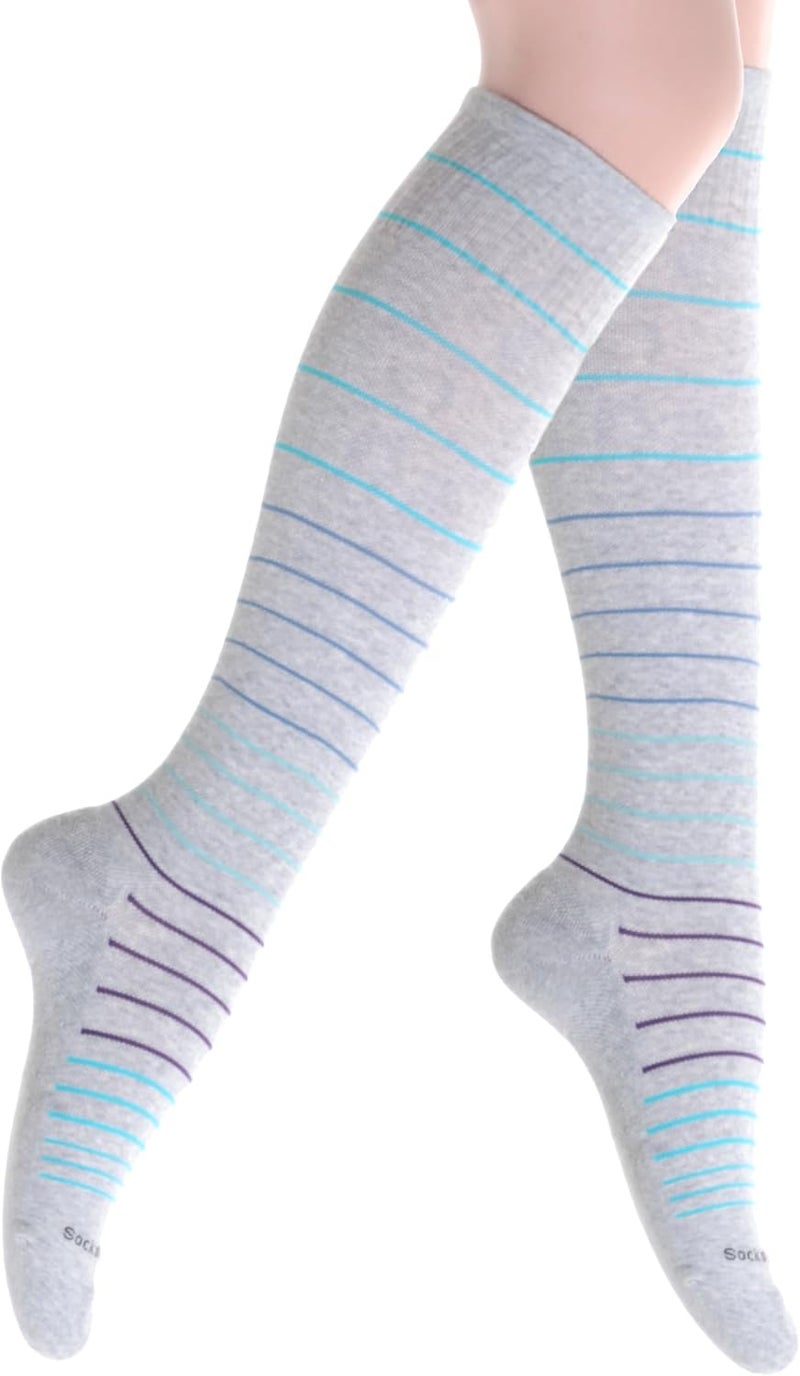 SocksLane جوارب ضغط قطنية من للنساء والرجال. دعم بطول الركبة بقوة 15-20 مم زئبق - Image 1