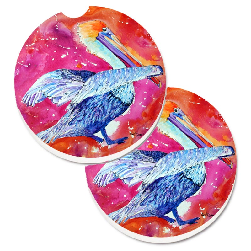 Caroline's Treasures ""Caroline's Treasures Pelican Set of 2 Cup Holder Car Coasters 8360CARC  2.56  Multicolor"" 