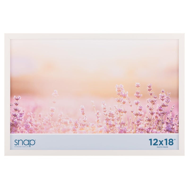 SNAP Gallery Solutions - 12"x18" White Wood Wall Poster Frame - Double White Mat - Wall Mount Display - Perfect Fit for Photos - Versatile Mounting Options - Rectangular Wall Mount - Image 1