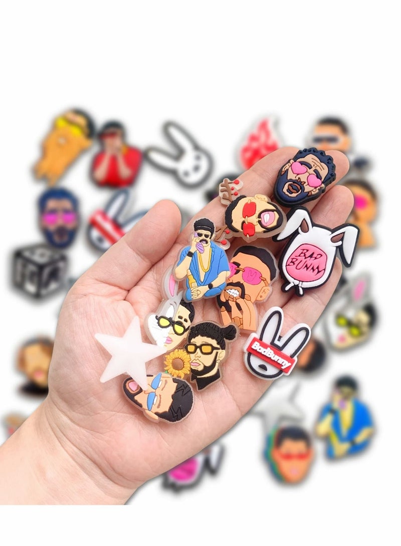 Captaintech Croc Charms Jibbitz, Bad Bunny Shoe Decoration Charms for Clog Sandals, Glow in the Dark Croc Pins Accessories for Unisex-Adult Kids Men Women Party Favor Gifts 49 Pcs - Image 3