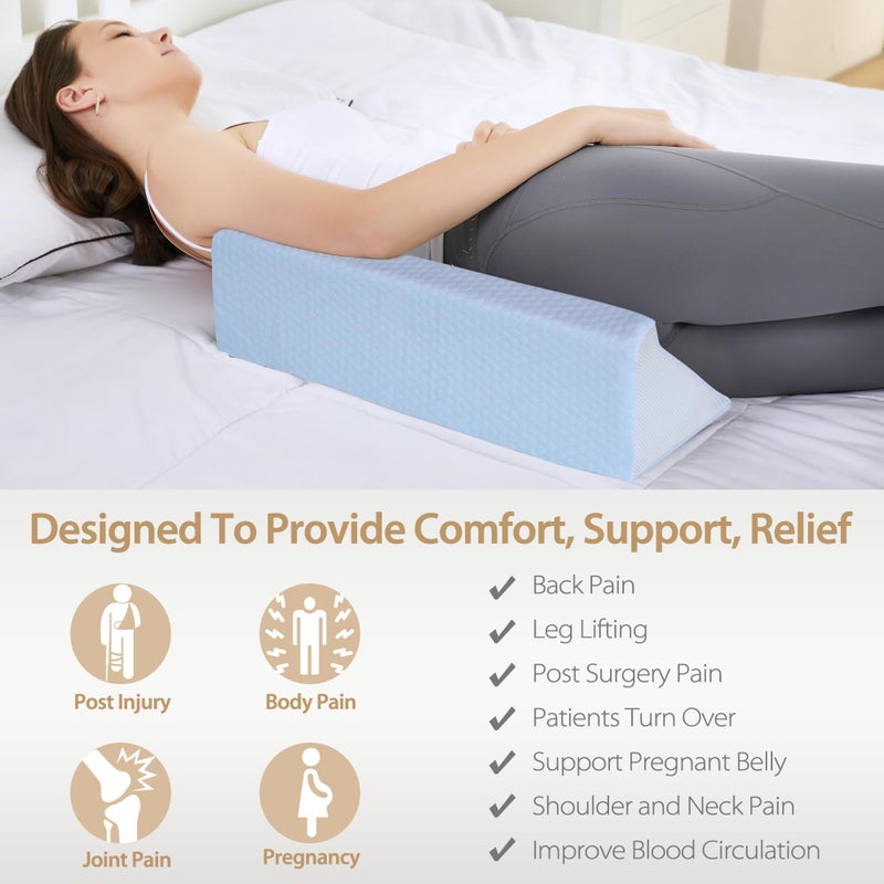 Touchutopia Wedge Pillow for Side Sleeping, Memory Foam Back Pillow Positioners for Side Sleeper, Preventing Bedsores, After Surgery, Pregnancy Support, Ankle Support, Bed Wedge Pillow - Image 2