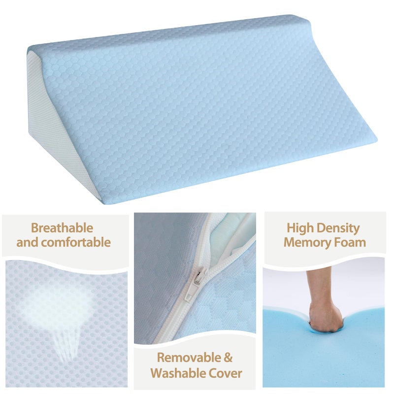 Touchutopia Wedge Pillow for Side Sleeping, Memory Foam Back Pillow Positioners for Side Sleeper, Preventing Bedsores, After Surgery, Pregnancy Support, Ankle Support, Bed Wedge Pillow - Image 3
