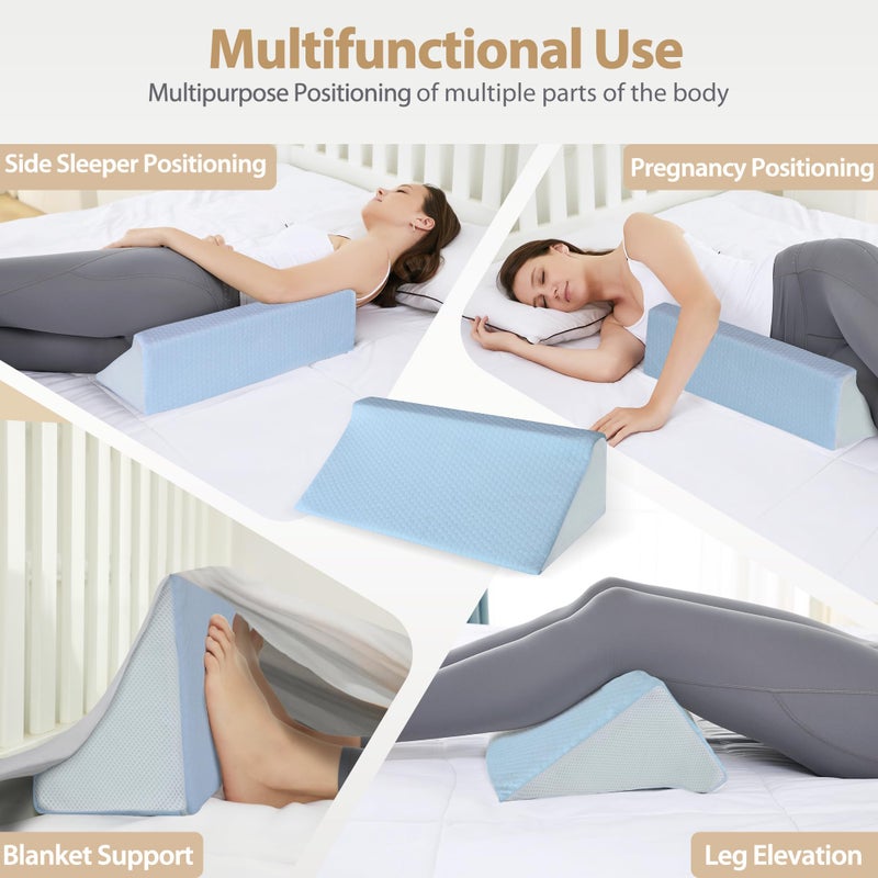 Touchutopia Wedge Pillow for Side Sleeping, Memory Foam Back Pillow Positioners for Side Sleeper, Preventing Bedsores, After Surgery, Pregnancy Support, Ankle Support, Bed Wedge Pillow - Image 4