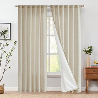 jinchan Oat Linen Curtains 84 Inches Long for Living Room Farmhouse Curtains with Lined Rod Pocket Back Tab Light Filtering Window Drapes with Lined for Bedroom Curtains 2 Panels Oat - pzsku/ZEF24F035B9195928A1A3Z/45/1749667377/65afef79-3711-4efd-b2d8-61df48985130