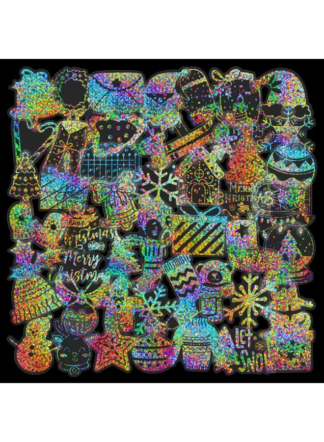 NIBEMINENT 50 Pcs Hat Christmas Deco Kit Waterproof Stickers, High Definition Printing Bright Colors, Suitable for Laptop Skateboard Luggage Water Bottle Guitar DIY - Image 3