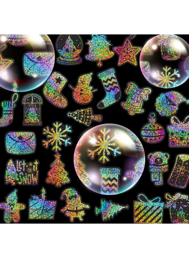 NIBEMINENT 50 Pcs Hat Christmas Deco Kit Waterproof Stickers, High Definition Printing Bright Colors, Suitable for Laptop Skateboard Luggage Water Bottle Guitar DIY - Image 1