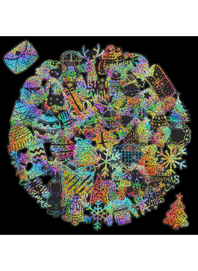 NIBEMINENT 50 Pcs Hat Christmas Deco Kit Waterproof Stickers, High Definition Printing Bright Colors, Suitable for Laptop Skateboard Luggage Water Bottle Guitar DIY - Image 2