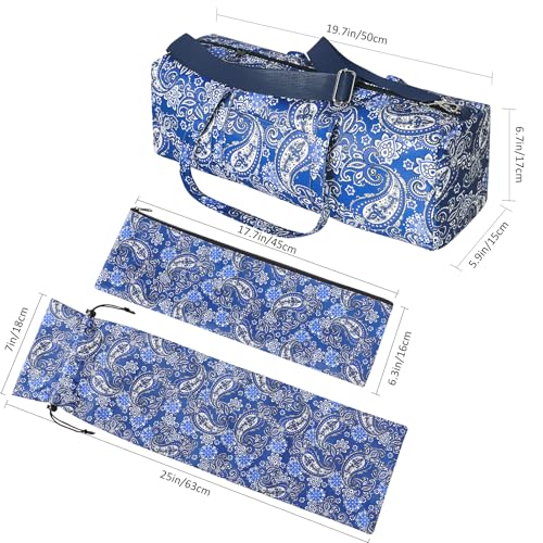 GUSTARIA Blue American Mahjong Game Set Bag with Protective Sleeves for Racks Pushers and Tiles Case Only - Image 5
