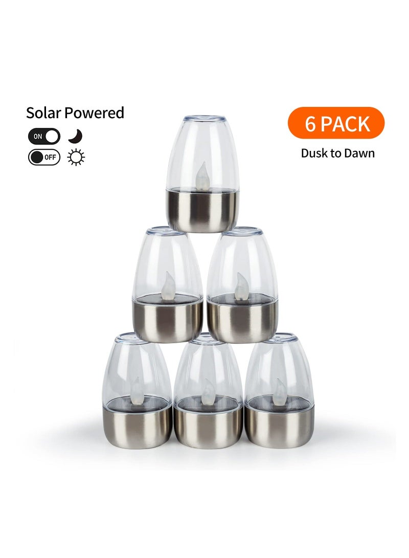 Solar Candles Outdoor Waterproof, Flameless Tea Lights, Garden Lantern Mini, Solar Rechargeable Battery Window Lights (White) - Image 2