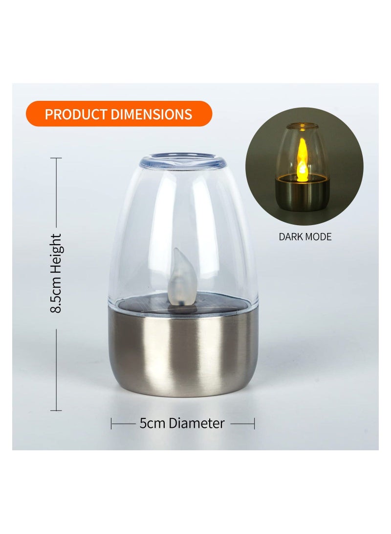 Solar Candles Outdoor Waterproof, Flameless Tea Lights, Garden Lantern Mini, Solar Rechargeable Battery Window Lights (White) - Image 5