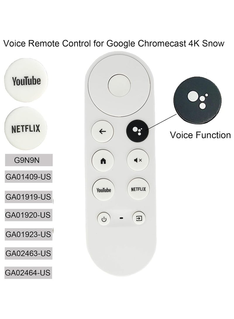 Voice Replacement Remote Control for Google Chromecast 4K Snow Snow Streaming Media Player G9N9N GA01409-US GA01919-US GA01920-US GA01923-US (Remote Control Only)  - Image 1