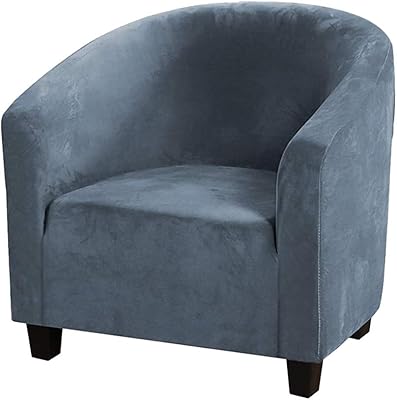 Guli GULI Velvet Tub Chair Covers for Armchairs, Club Chair Slipcover, Wing Back Covers High Stretch Sofa Covers Spandex  - Image 1