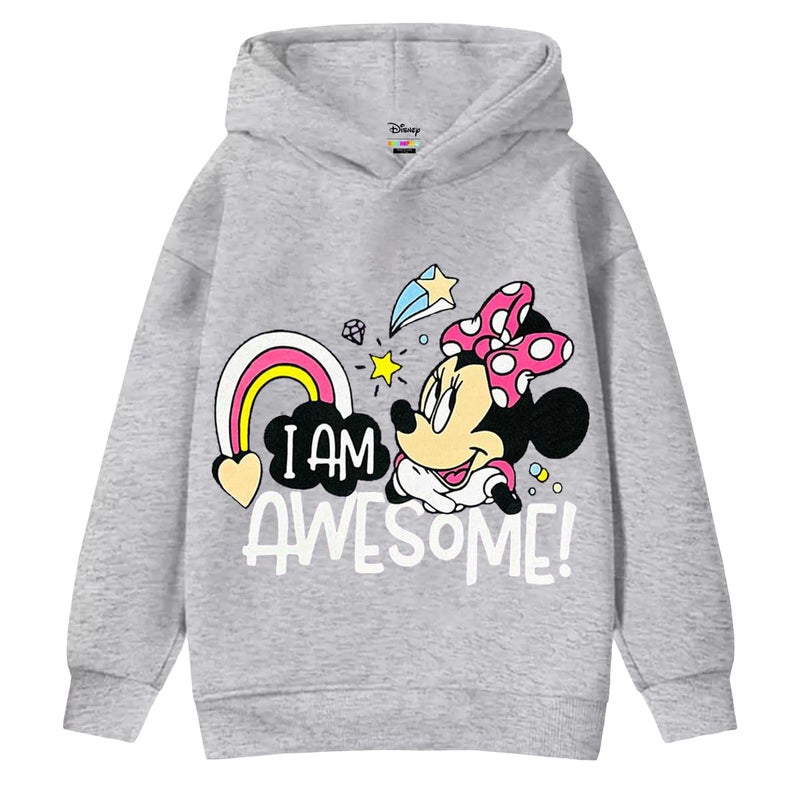Kuchipoo Girl's Cotton Blend Regular Fit Winterwear Hoodie (© Disney-Hod-206, 8-9 Years, Multi-Colored) - Image 5