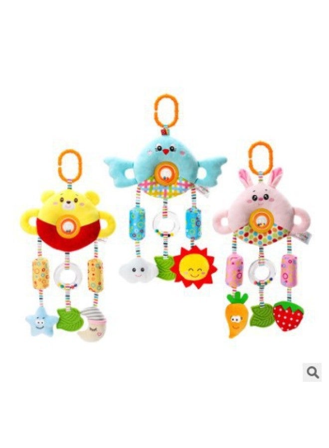 Baby Car Toy 0-3 Years Old Bed Hanging Bead Doll Baby Bed Bell Plush Hand Bell Bed Bell-Color:HMK Bear Ball Wind Chime - Image 2