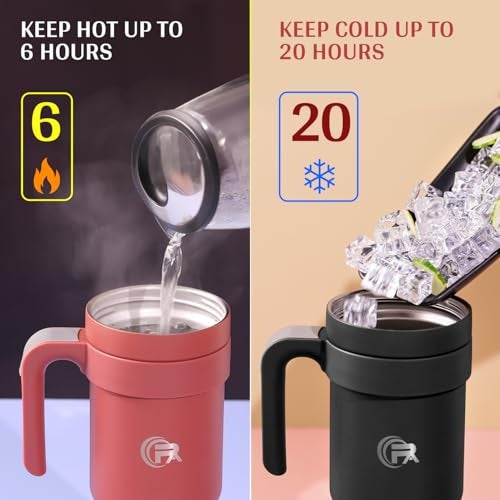 Primalite 1200ML Stainless Steel Insulated Tumbler with Handle | 2-in-1 Straw & Flip Lid | 40oz Travel Mug Bottle for Hot, Cold Drink | Fits in Car CupHolder for Water, Iced Tea, Coffee- Olive Green - Image 2