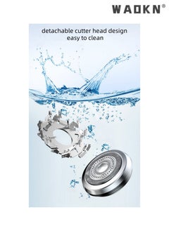 WAOKN Mini Electric Razor,Easy One-Button Use Portable Household Men's Shaver Portable Travel Washable Digital Display Shaver,Tool Head Washing, Dry and Wet Double Shaving Type-C Charging Port Black  - Image 4