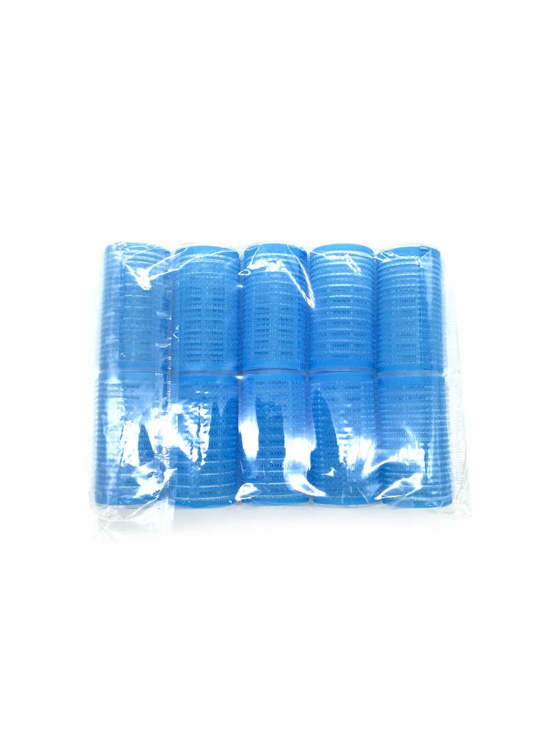 الصين بكرات شعر بلاستيكية ذات قبضة ذاتية باللون الأزرق 10 قطع - Image 2