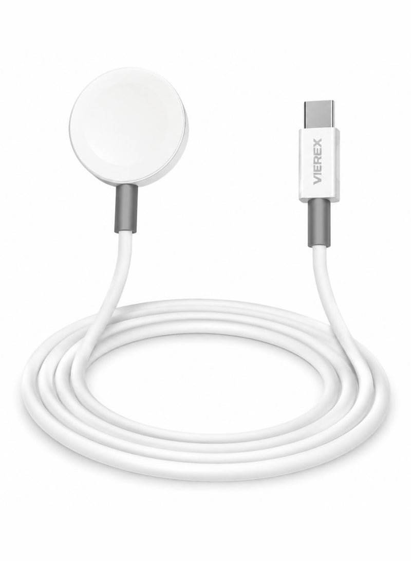 Vierex Metal Magnetic Wireless Charger Cable for Apple Watch Series | High-Speed Type-C Inductive Charging Dock Cord, Premium Portable Smart Watch Charger Pad - Image 3