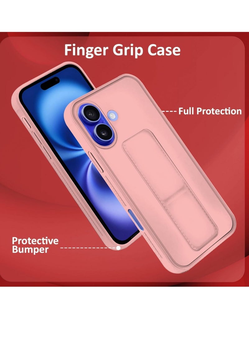 ELTRAZONE iPhone 16 Plus Pink Magnetic Kickstand Case with Premium Silicone Hand Strap and Multi-Stand Cover - Image 2