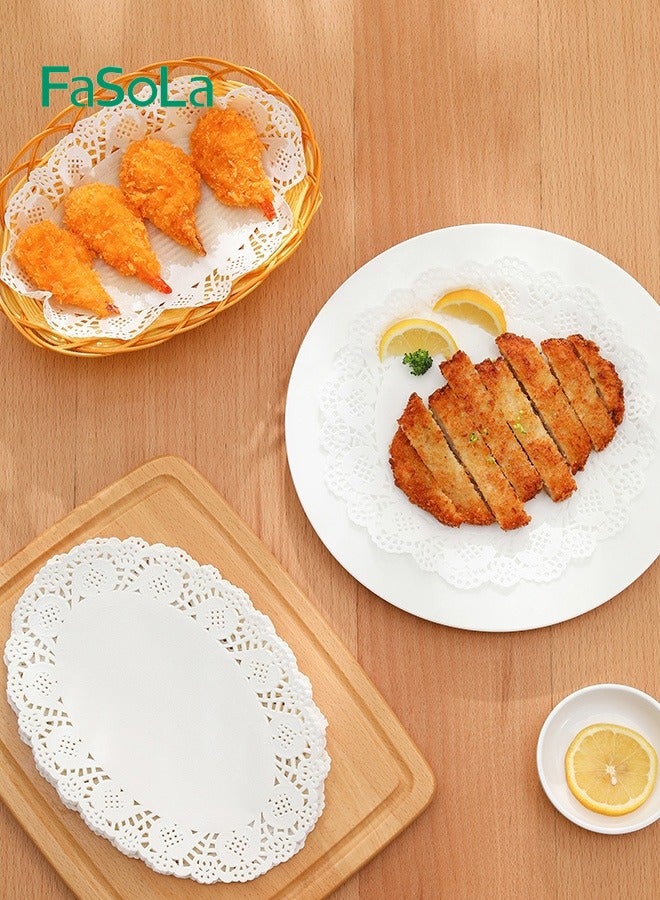 Fasola 50 Pieces of Lace Liner Paper Cake Oil-absorbing Paper Kitchen Frying Ellipses Pizza Home Baking Paper - Image 5