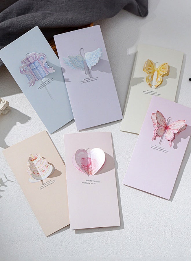 BF HOME 6Styles Ins Style 3D Greeting Cards, Tri-Fold Butterfly Bow Blank Card for Flower Shops, Gift Wrapping & Holiday Gifts - Image 1