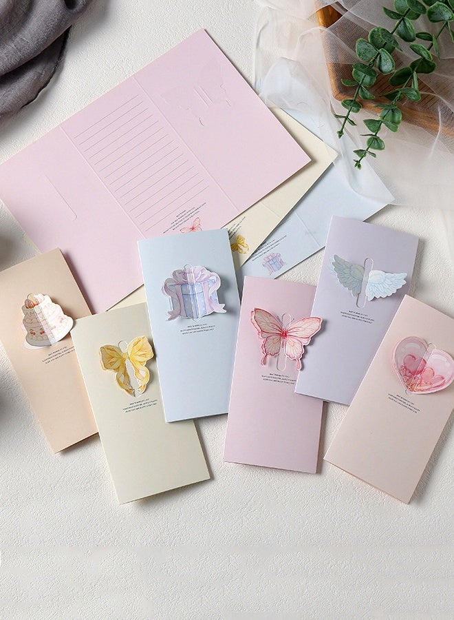 BF HOME 6Styles Ins Style 3D Greeting Cards, Tri-Fold Butterfly Bow Blank Card for Flower Shops, Gift Wrapping & Holiday Gifts - Image 4