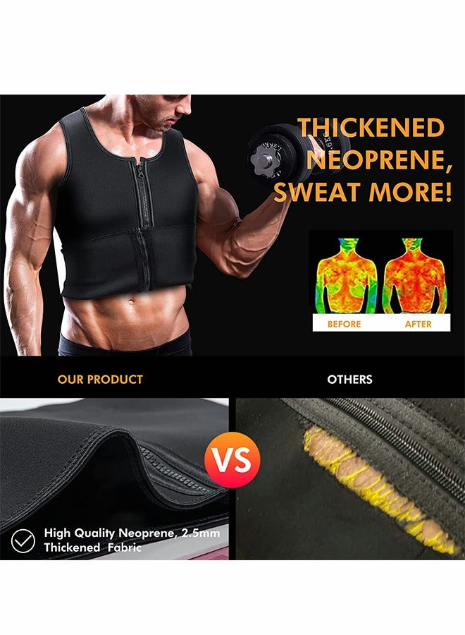 GROIC Men's Waist Trainer  Sauna Vest Weight Loss Body Shaper Sweat Vest for Men with Double Belt and Zipper, Corset Plus Size XL  - Image 4