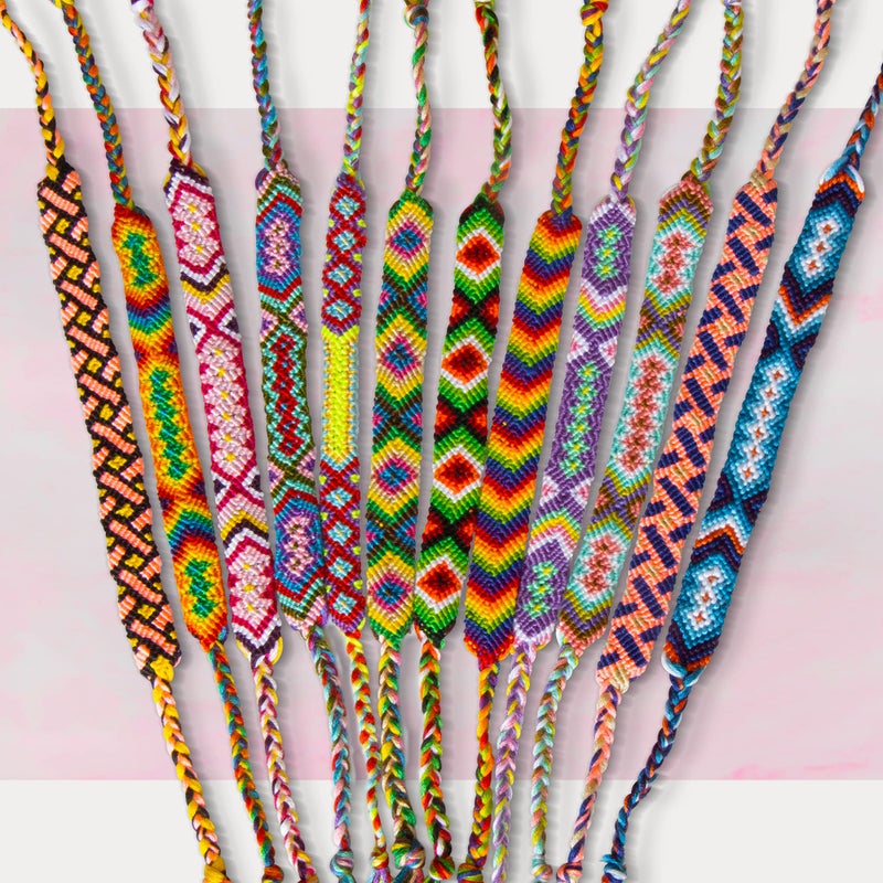 Novelty Place 10 Pcs Woven Bracelet Bulk for Women, Kids & Girls - Nepal Style Friendship Bracelets Handmade Braided Rope Wrist String Chain (Random Colors & Patterns) - Image 4