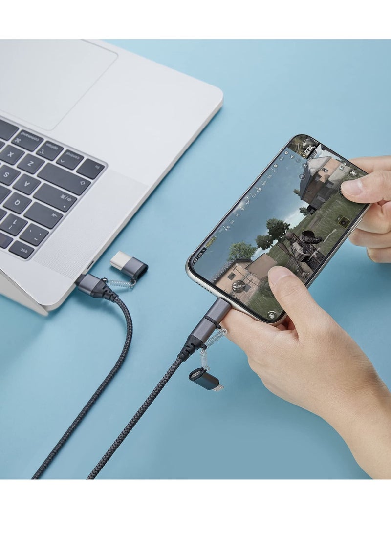 Captaintech Fast Charging Cable, USB C PD 60W 3A Data Sync Nylon Braided Cord USB A/C to Type C/Micro/for iPhone Adapter, QC Charging Cable for iPhone Laptop Tablet Phone Galaxy Huawei HTC LG - Image 4