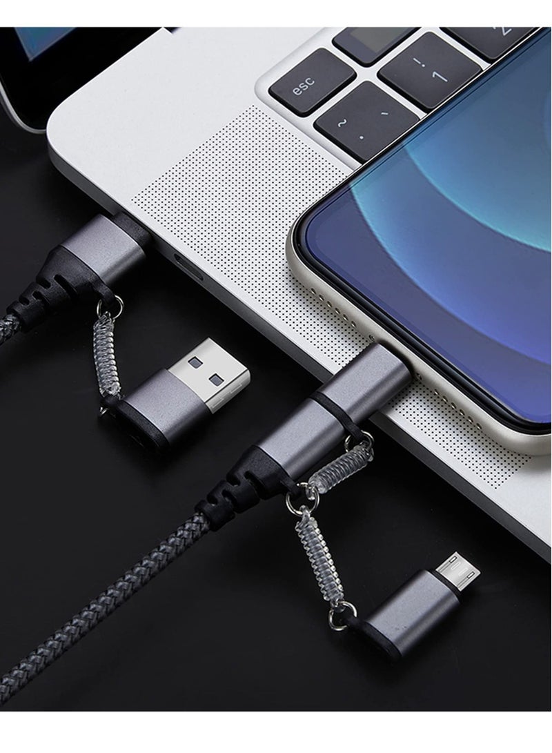 Captaintech Fast Charging Cable, USB C PD 60W 3A Data Sync Nylon Braided Cord USB A/C to Type C/Micro/for iPhone Adapter, QC Charging Cable for iPhone Laptop Tablet Phone Galaxy Huawei HTC LG - Image 2