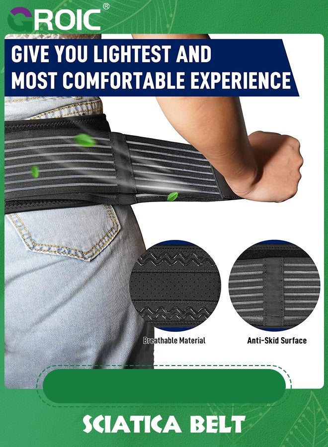 GROIC Sacroiliac SI Joint Hip Belt,Sciatica Belt- Lower Back Support Brace for Men and Women,Breathable Non-Slip Pelvic Support Belt-Trochanter Belt-Sciatica Pelvis Lumbar Hip Pain Relief - Image 5