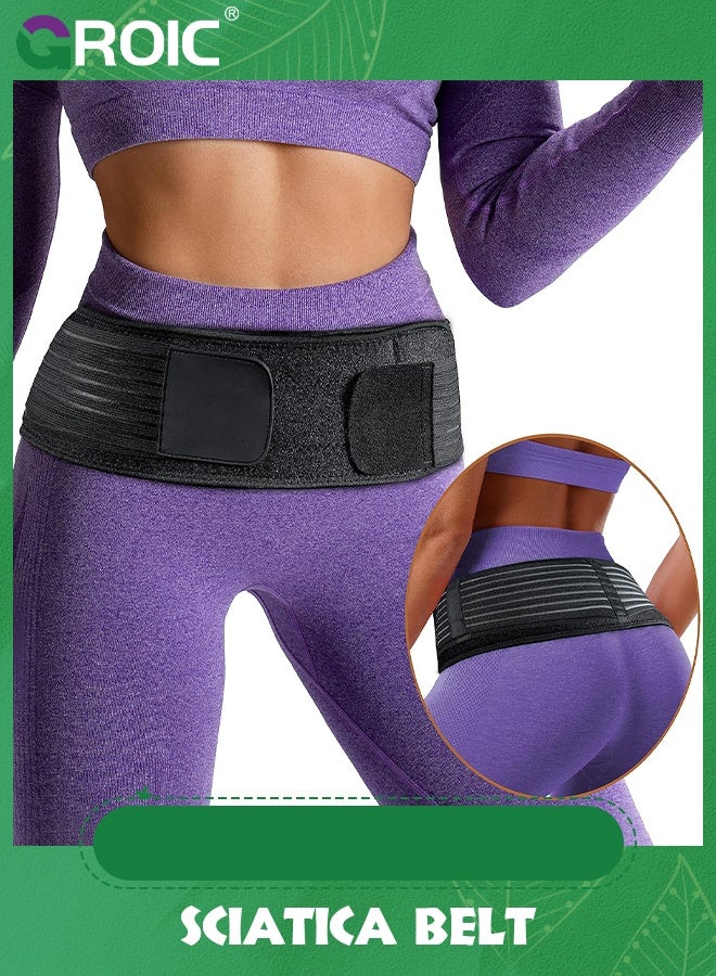 GROIC Sacroiliac SI Joint Hip Belt,Sciatica Belt- Lower Back Support Brace for Men and Women,Breathable Non-Slip Pelvic Support Belt-Trochanter Belt-Sciatica Pelvis Lumbar Hip Pain Relief - Image 1