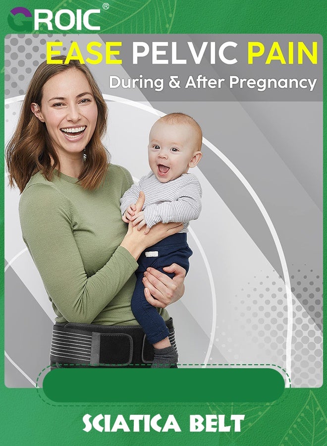 GROIC Sacroiliac SI Joint Hip Belt,Sciatica Belt- Lower Back Support Brace for Men and Women,Breathable Non-Slip Pelvic Support Belt-Trochanter Belt-Sciatica Pelvis Lumbar Hip Pain Relief - Image 2